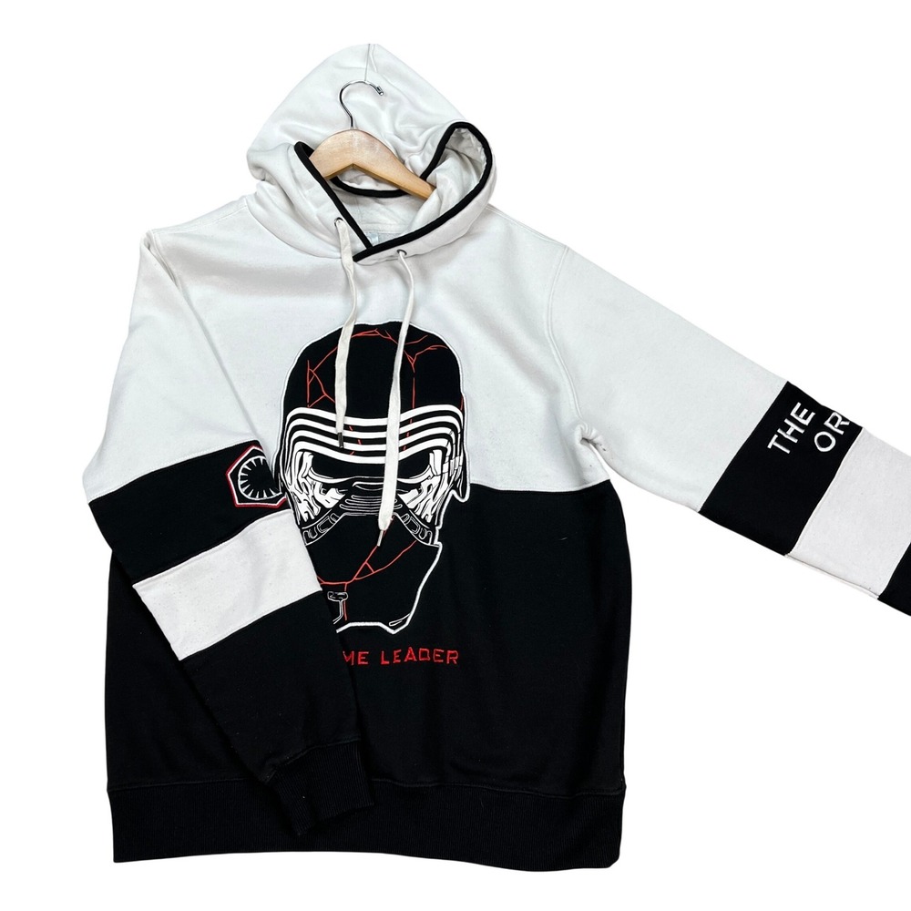 Disney Star Wars Kylo Ren Hoodie Mens S Black White First Order Supreme Leader